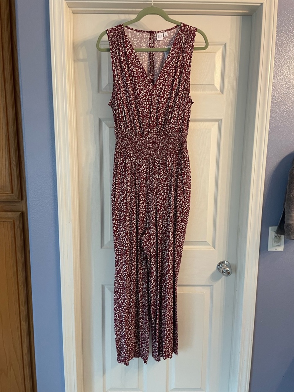 GAP Burgundy and White Floral Romper